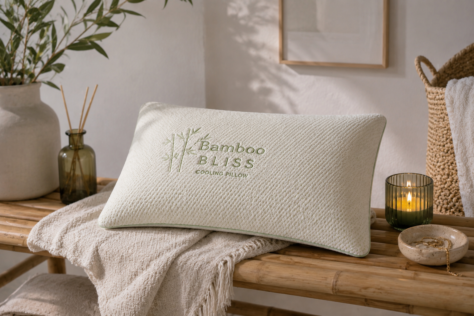Bamboo Bliss Cooling Pillow angle 3