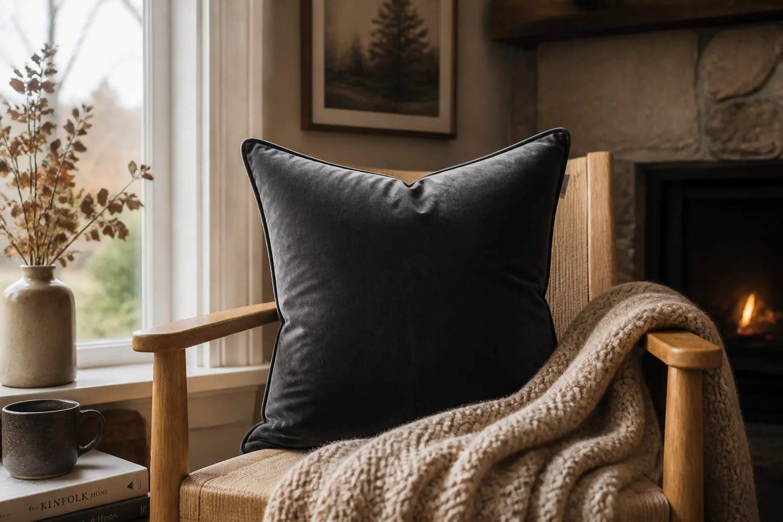 Luxe Velvet Throw Pillow detail