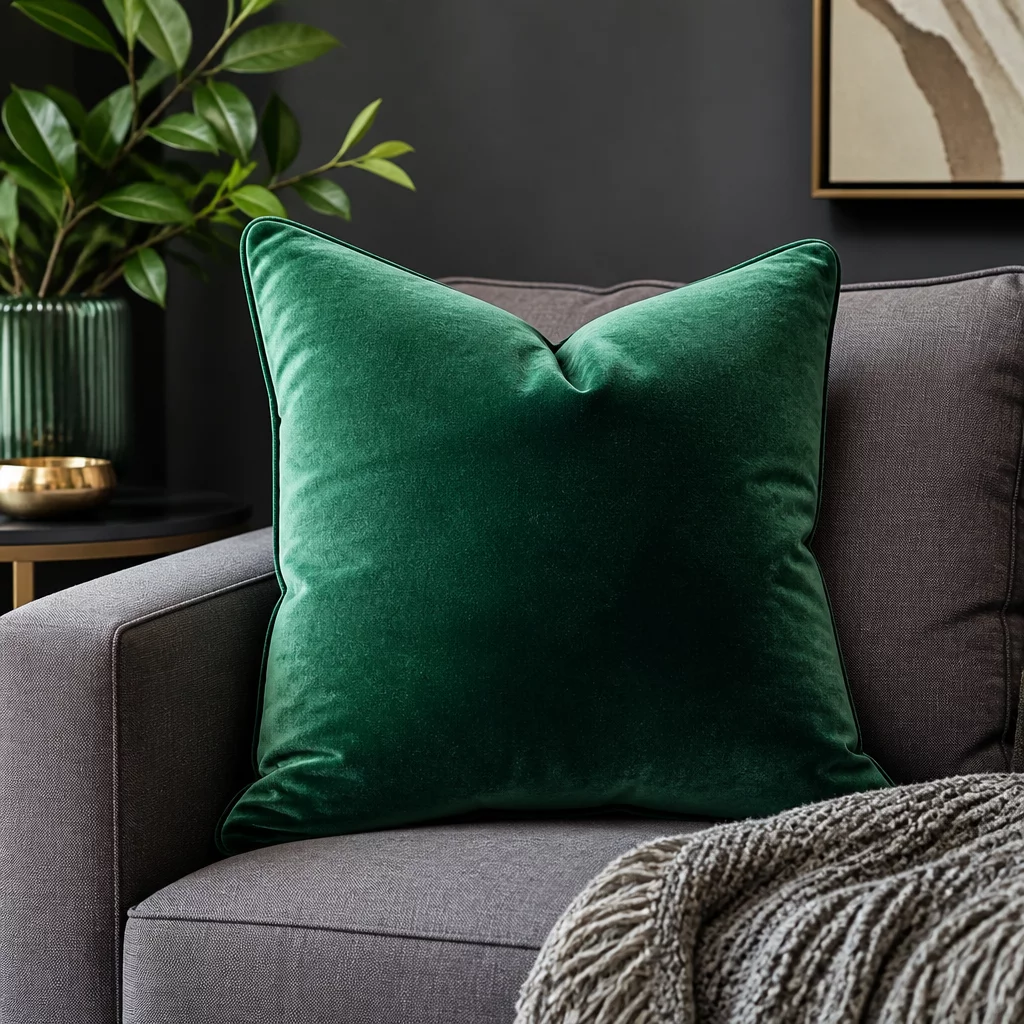 Luxe Velvet Throw Pillow in rich warm earth tone velvet fabric