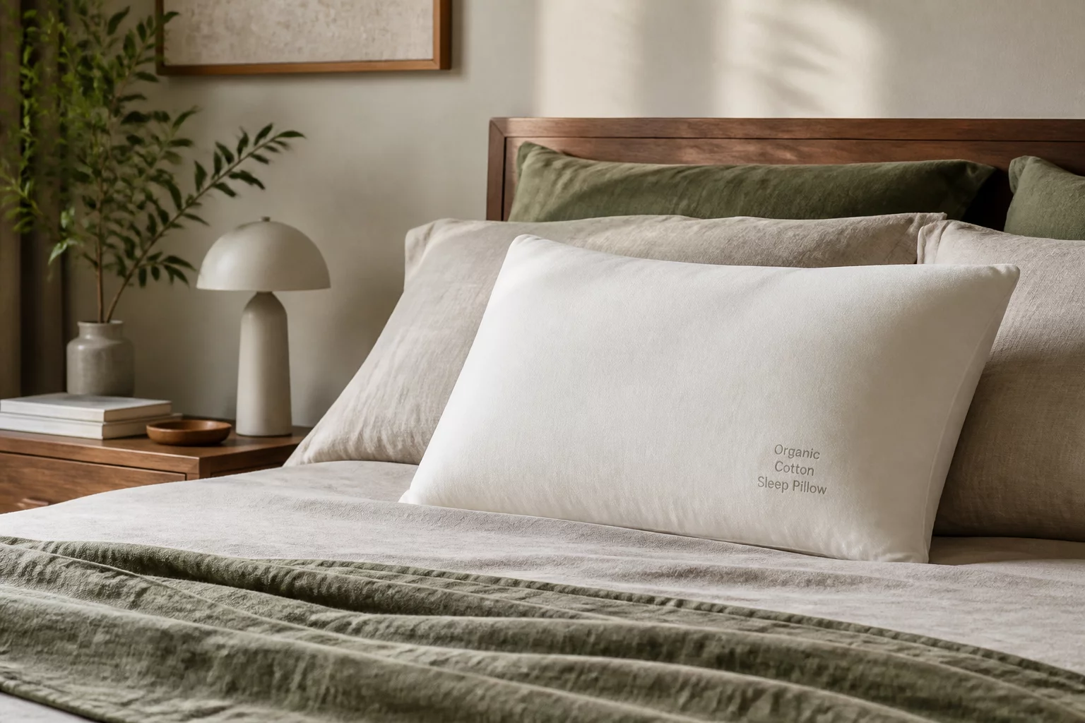 Organic Cotton Sleep Pillow bedroom setting