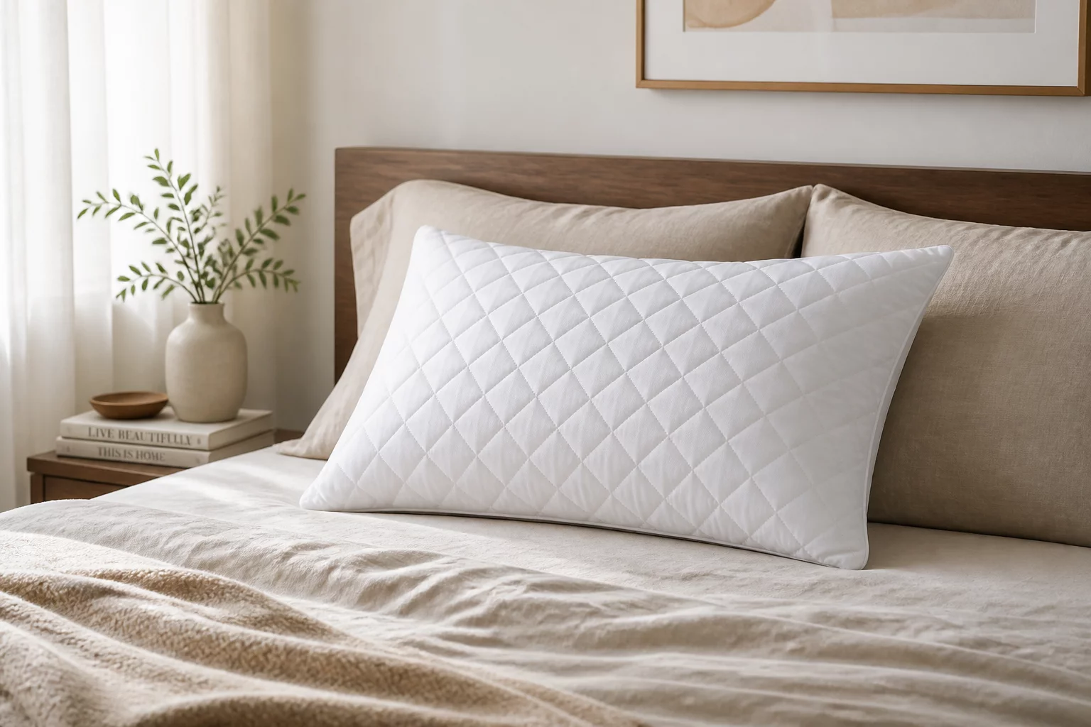 Quilted Microfiber Bed Pillow detail